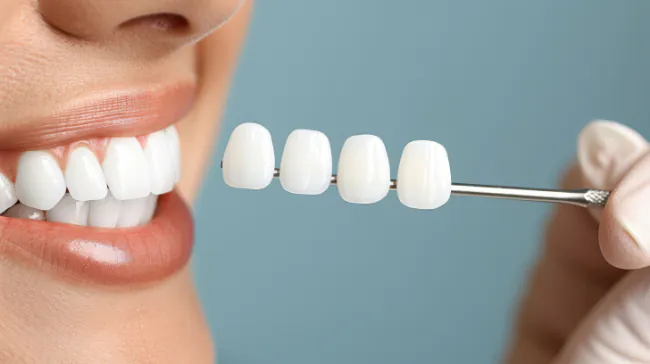 審美歯科の施術を受ける女性