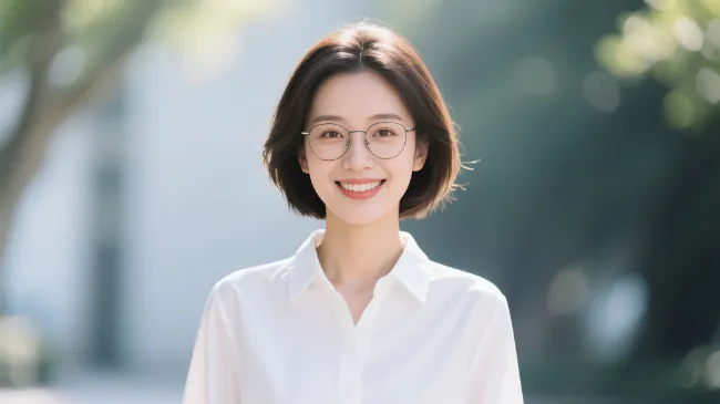 PMTCを受けた綺麗な白い歯で笑う女性